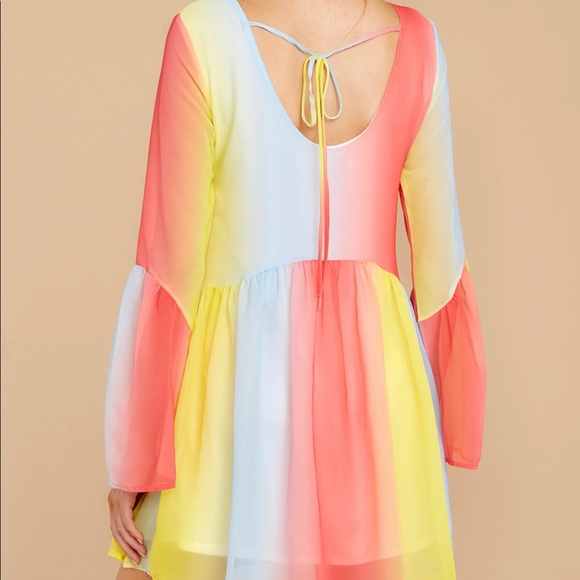 Palms Away Rainbow Babydoll Swing Dress - Picture 5 of 5